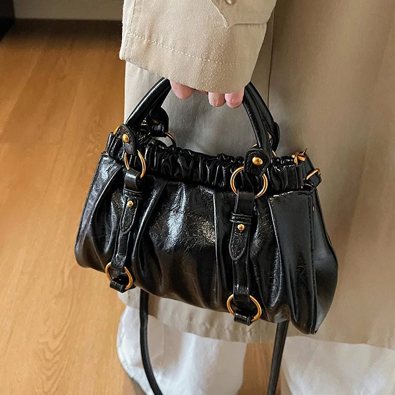 Advanced Retro Handbag Versatile Crossbody Bag Fashionable Hand-held Small Handbag