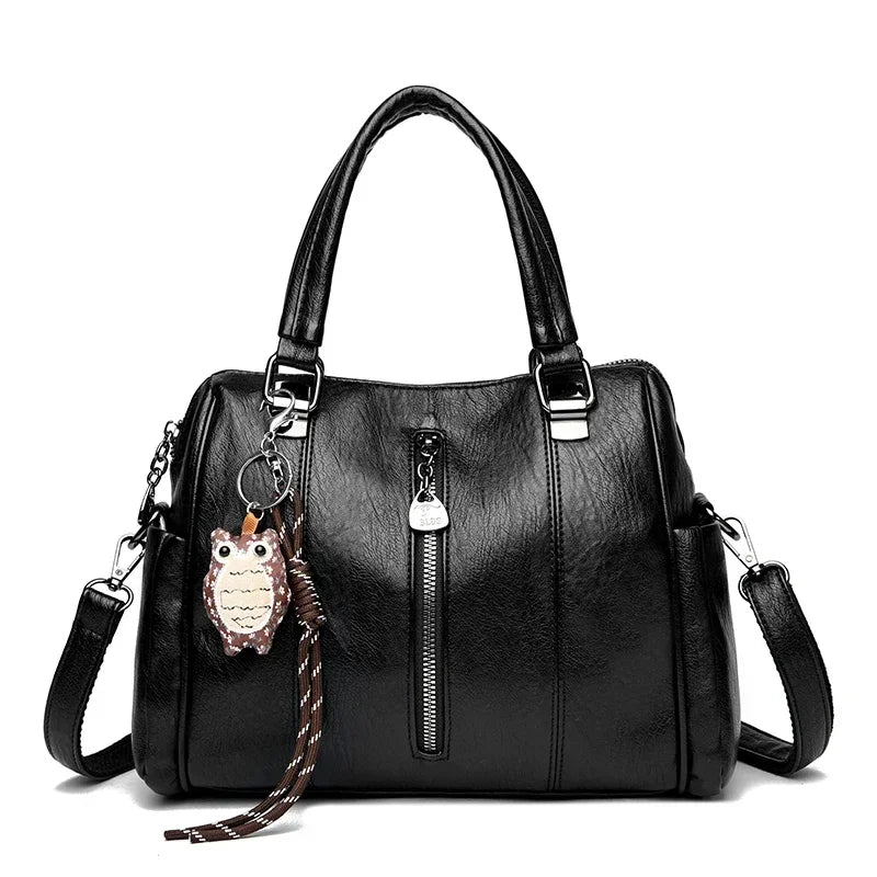 Luxury Design Top-Handle High Quality Leather Handbag Ladies Large Shoulder Bag