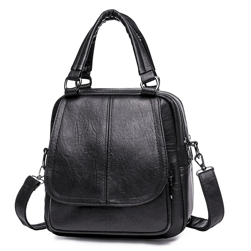 Trendy Multi functional Handheld Shoulder Bag Versatile Soft Leather Bag