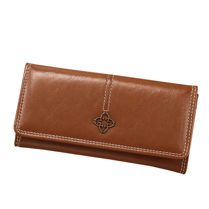 Long Leather Multi Card Slots Large Capacity Vintage Wallet