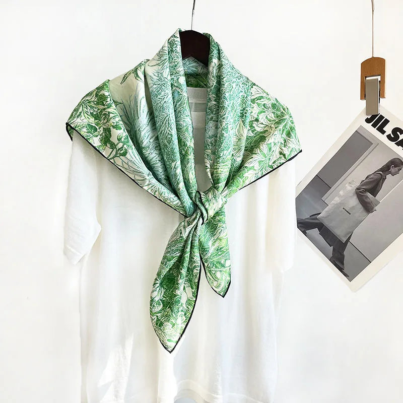 Large Square 100% Silk Scarf Neckerchief 90 Natural Silk Scarves