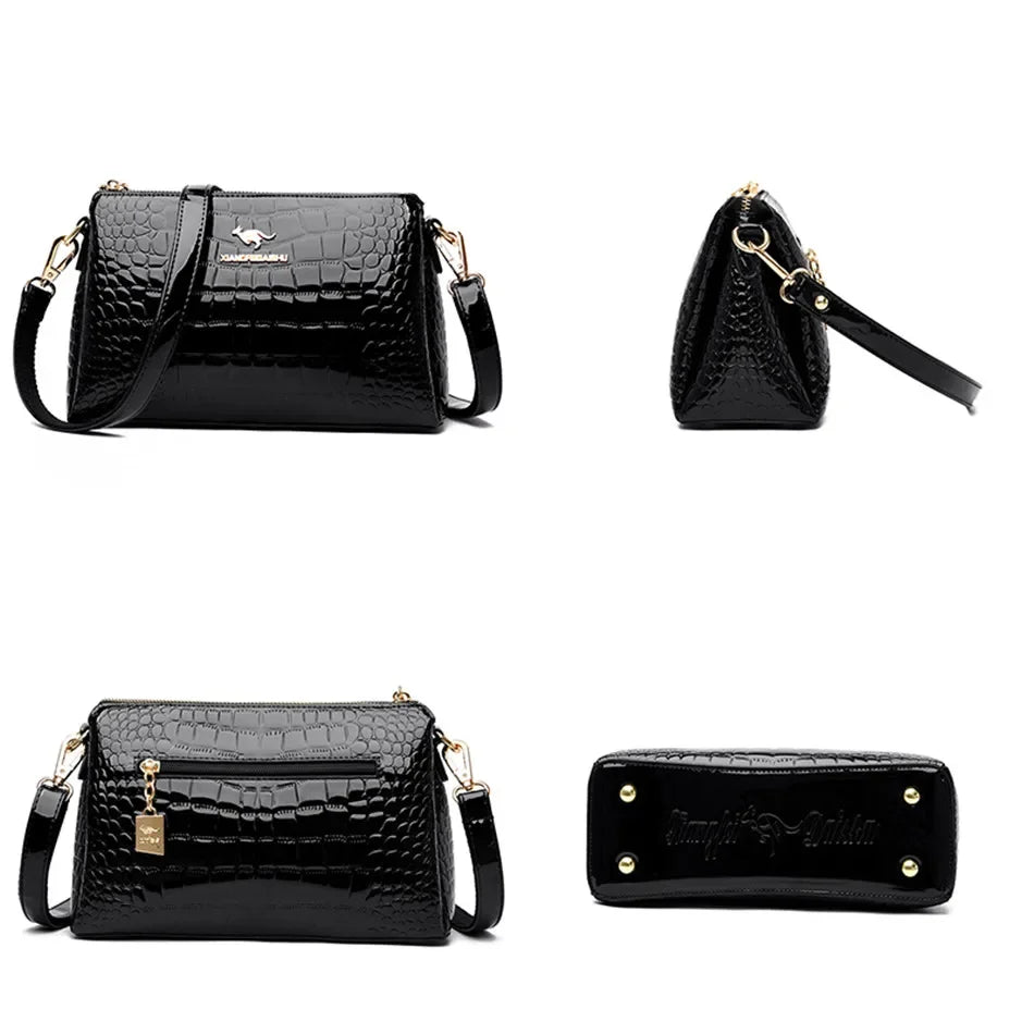 3-Layer partition Women Bag Soft Leather Luxury Handbag