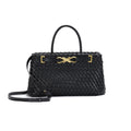 Woven Tote Bag for Women Vegan Leather Shoulder Handbag Design