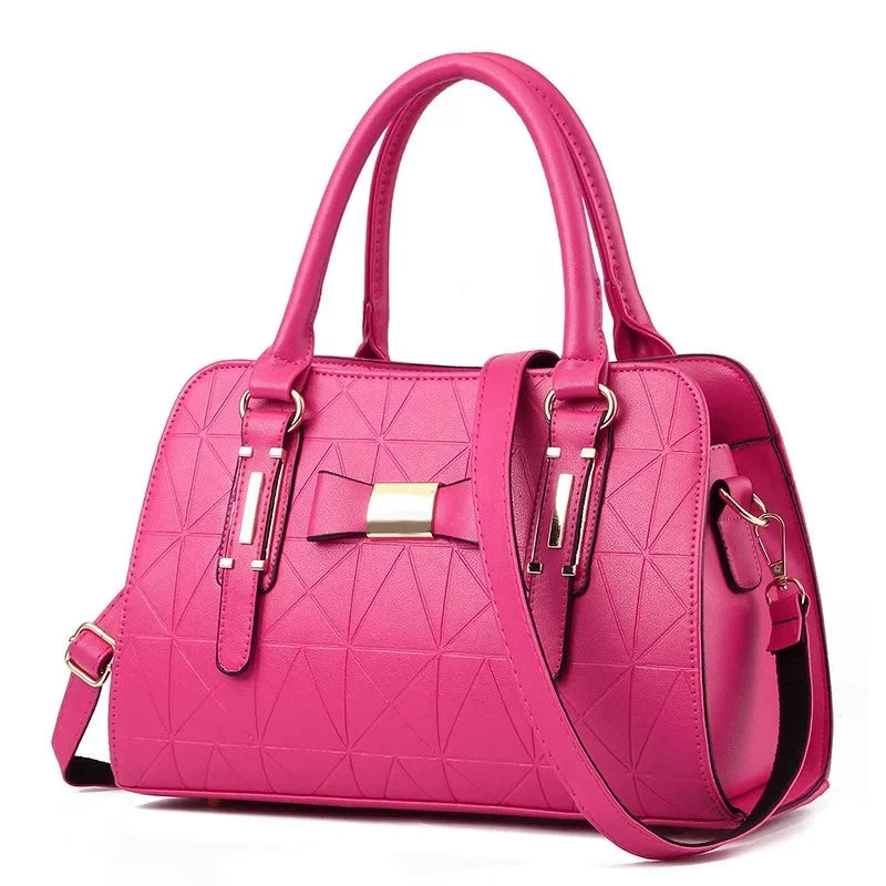 Large Capacity Floral Embossed Butterfly Knot Shoulder Bag