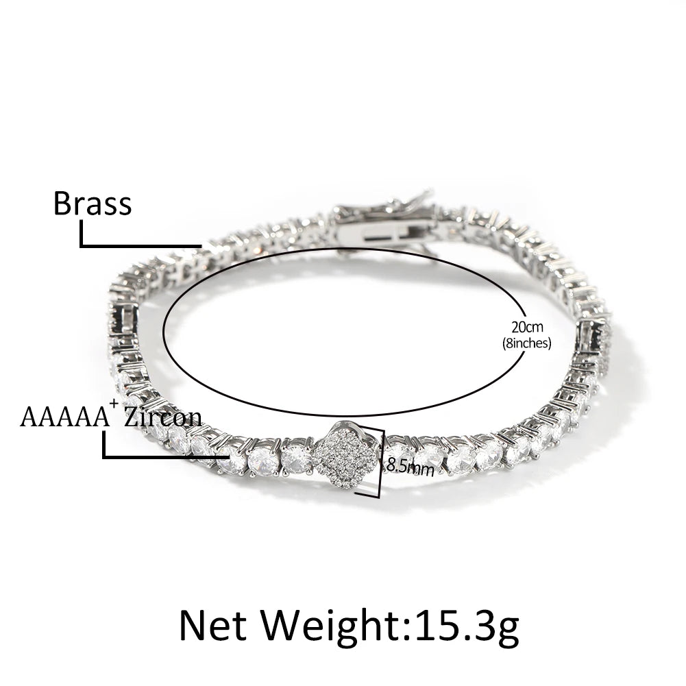 Tennis Bracelet Iced Out Cubic Zirconia Bangle Fashion Luxury Jewelry