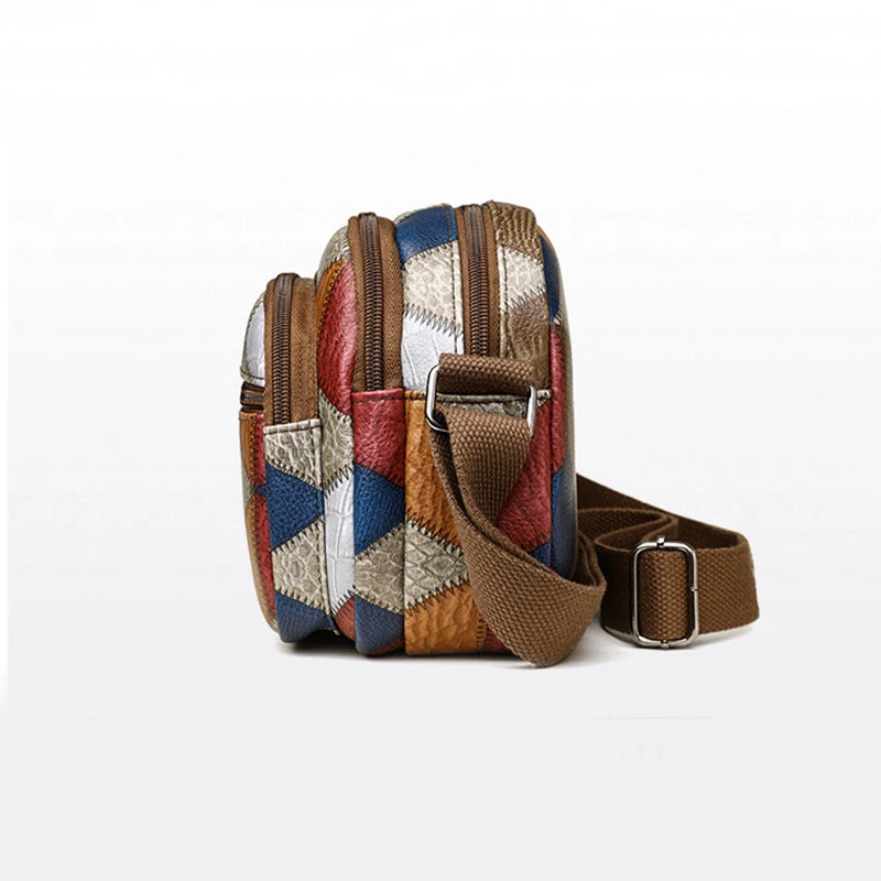 High Quality Solid Color PU Leather Shoulder Bag Crossbody Bags Large Capacity