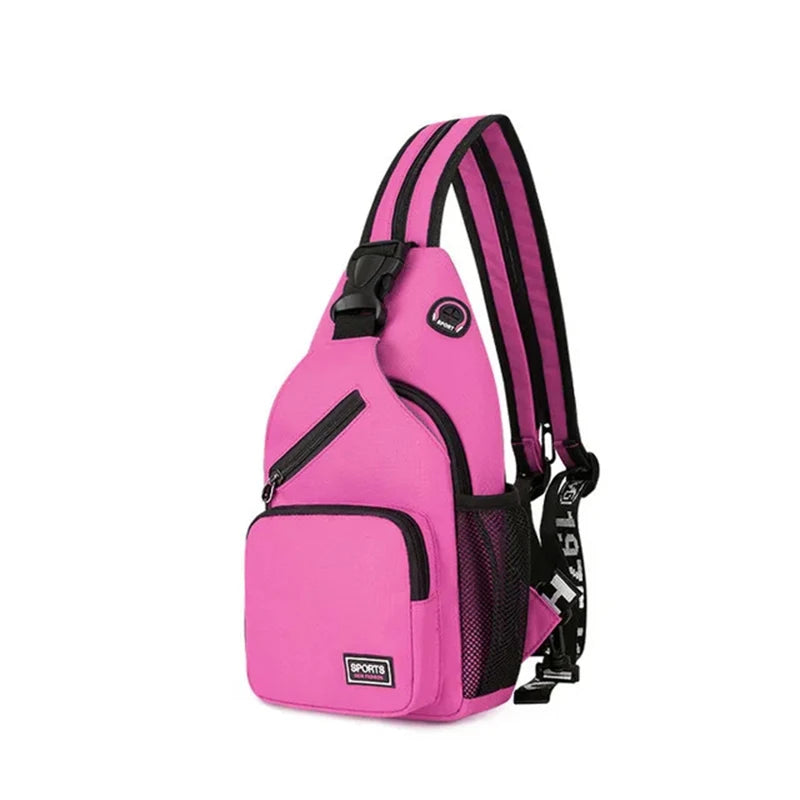 Women Chest Bags Adjustable Backpack Single Shoulder Bag With Earphone Hole