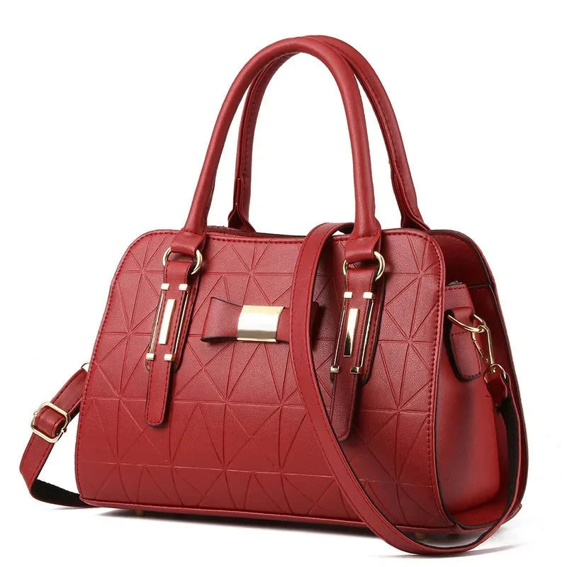 Large Capacity Floral Embossed Butterfly Knot Shoulder Bag