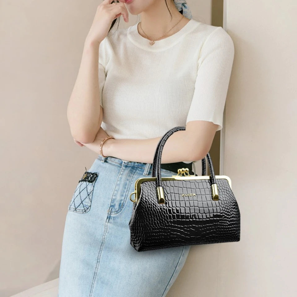 Luxury Crocodile Pattern PU Leather Shoulder Bag Design Purse