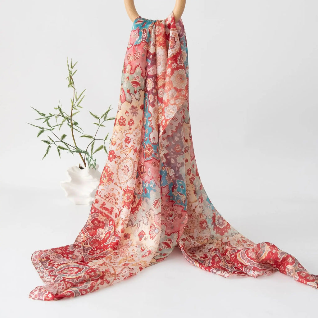 Luxury 100% Mulberry Silk Scarf Thin Breathable Shawl