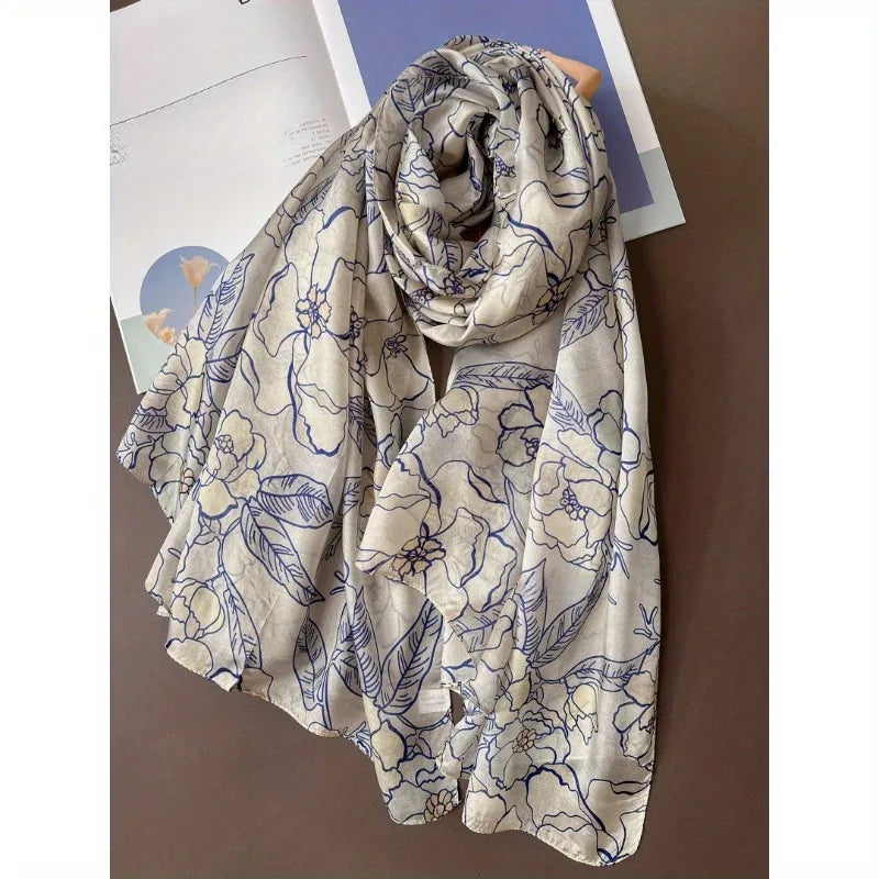 Lightweight 100% Mulberry Silk Scarf Oblong Shawl