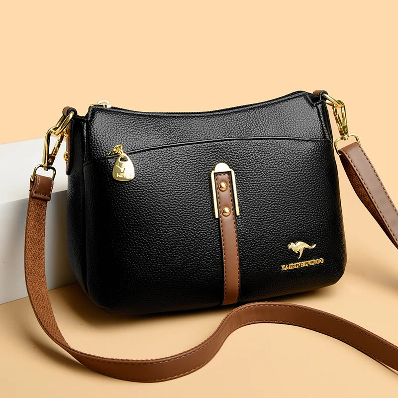 Genuine High Quality Soft Leather Women's Handbag Trendy Design Crossbody Bag