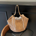 Chic Simple Large Capacity Shoulder Bags for Women Casual Straw Woven Tote Bag