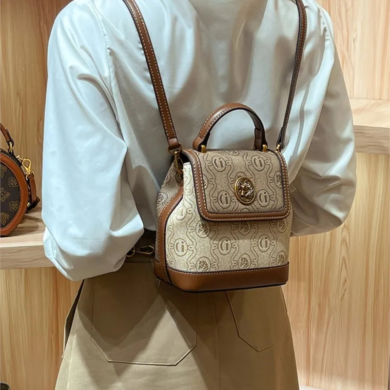 Fashionable High Quality Texture Niche Mini Travel Backpack Bag