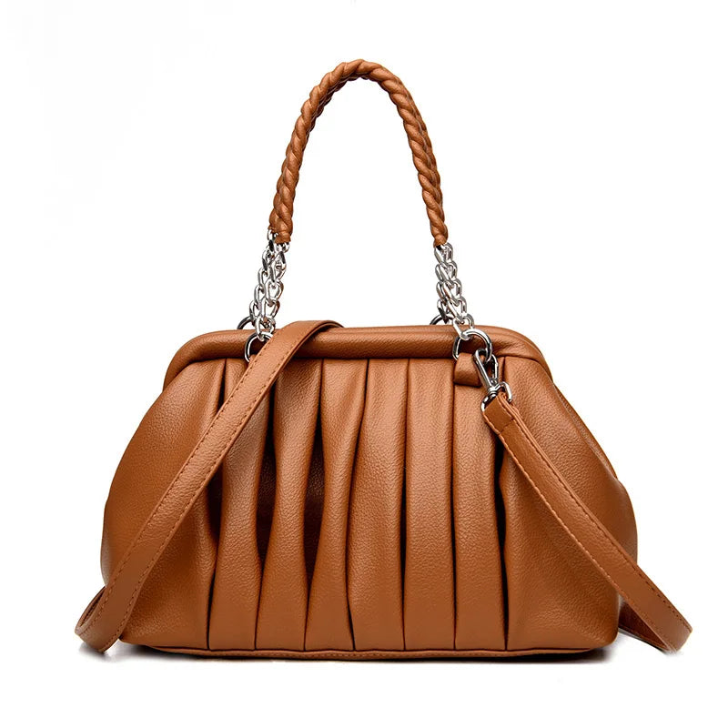 Luxury Large Capacity Leather Tote Bags Vintage Shoulder Bag