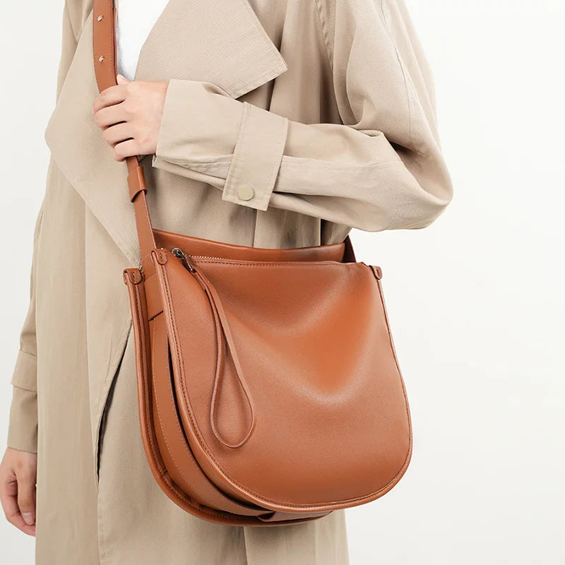 Genuine Leather Shoulder Bag Fashion Soft Tote