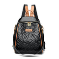 Luxury Flower Pattern Backpacks High Quality Leather Rucksack Travel Bags