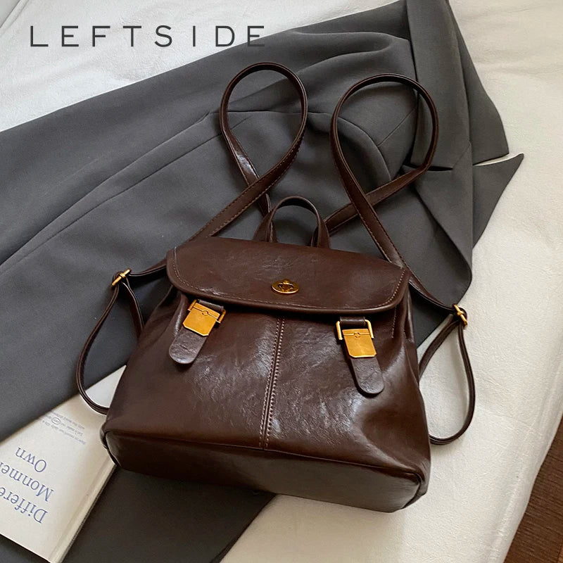 Small Pu Leather Backpacks Fashion Vintage Luxury Bag