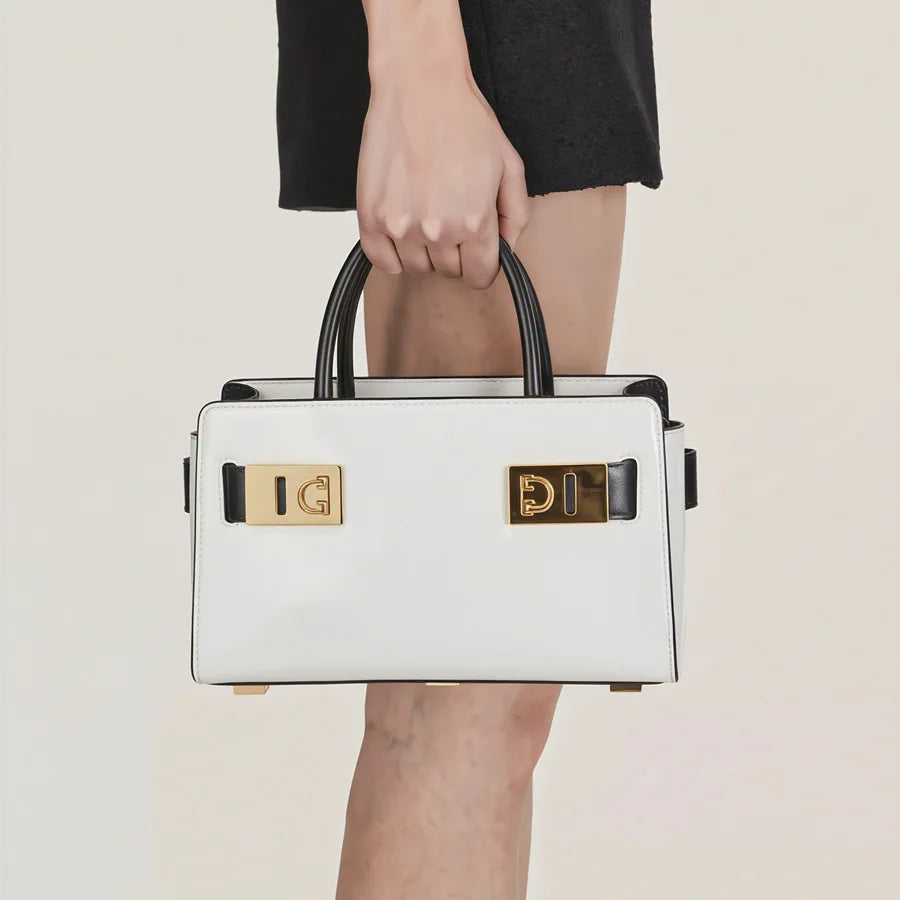 Vintage Luxury Design Crossbody Handbag Elegant Leather Tote