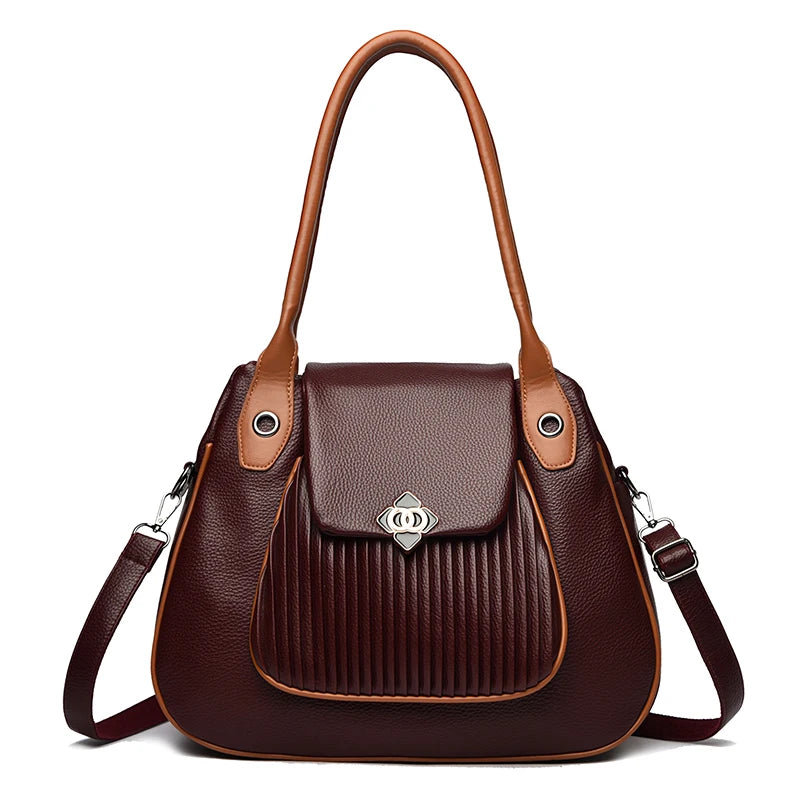 Genuine Brand Top Quality Leather Bags Top-Handle Design Bags Ladies Casual Tote