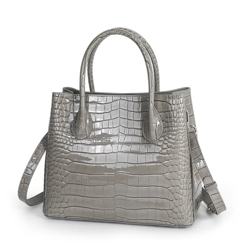 Fashionable women's handbag surface crocodile pattern luxury cowhide