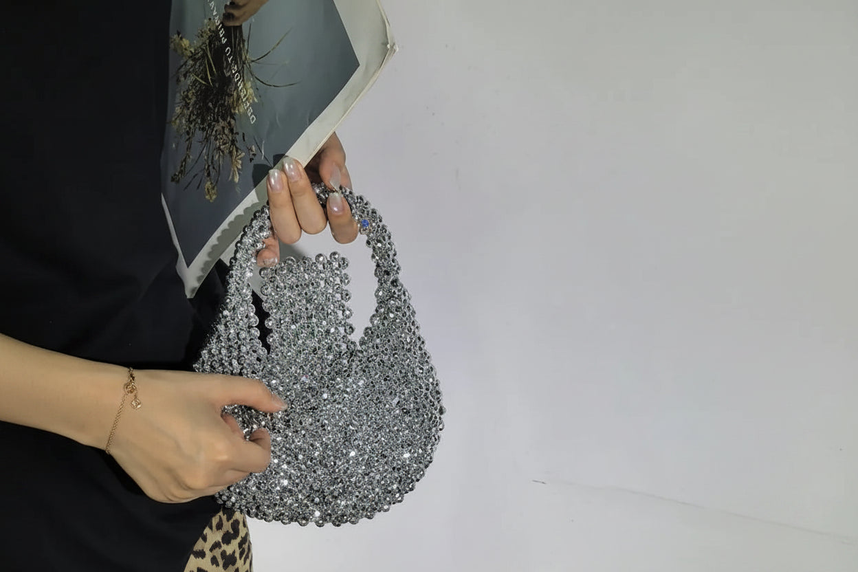 Sweet Design Fashion Handmade Bead Woven Handbag