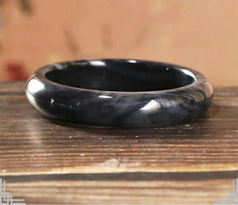 Natural Black Cyanotype Jade Bangles