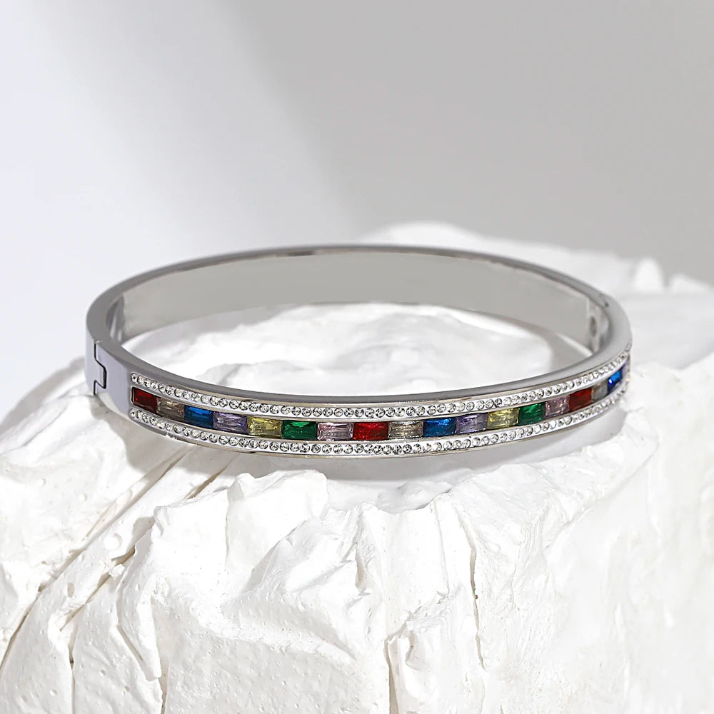 Luxury Colorful Cubic Zirconia Charm Bracelets Jewelry