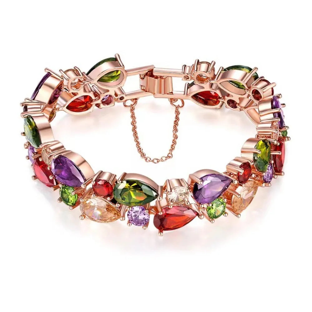 Light Luxury Style Mona Lisa Colored Zircon Luxury Fashion Bracelet Jewelry