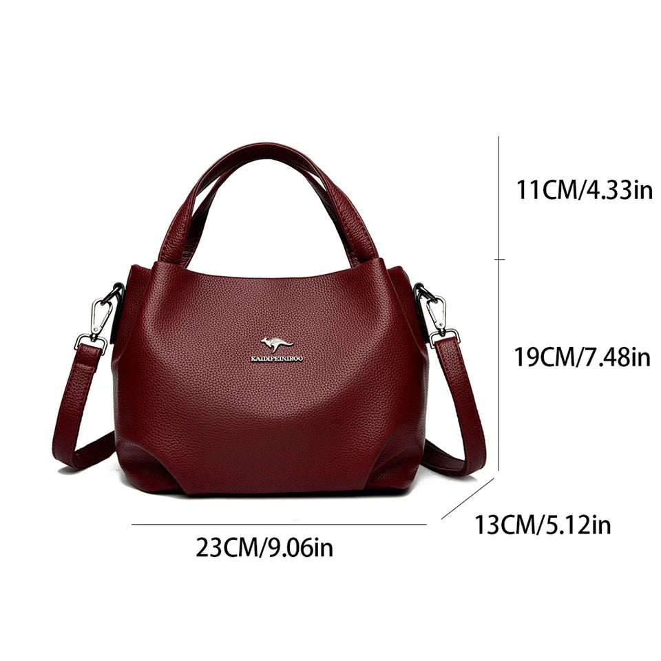 Soft Leather Top-Handle Bags Luxury Designer Handbag Solid Color Ladies Shoulder Bag
