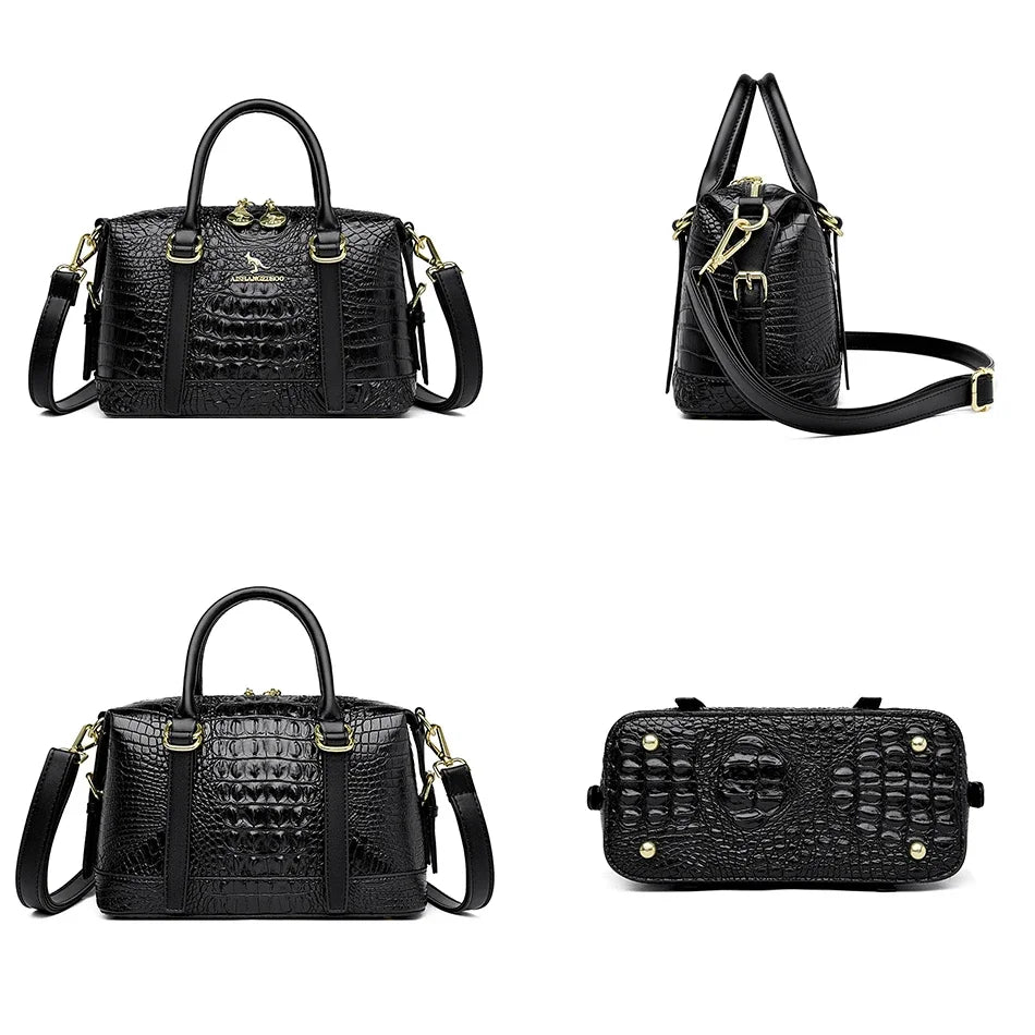 Luxury Designer Crocodile Stripe Fashion Tote Women High Quality Crossbody Bag