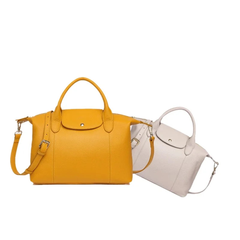 Fashion Women's Boston Bag High Quality Genuine Leather Shoulder Bag Large Capacity