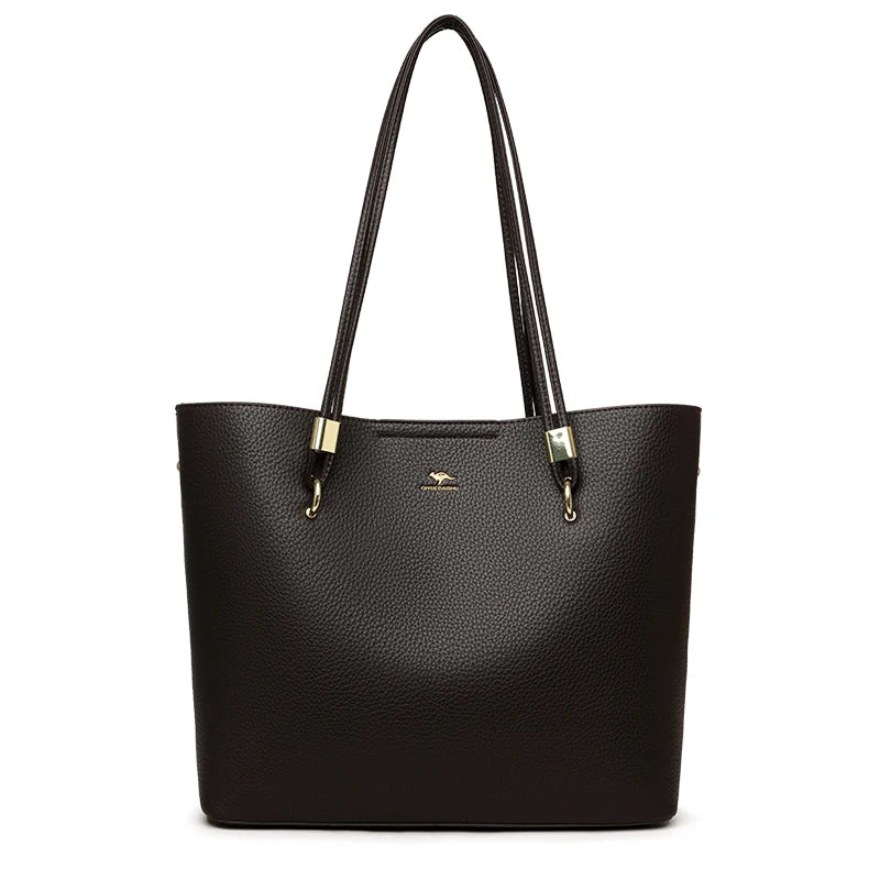 High Quality Brand Solid Color Bag Soft PU Leather Shoulder Bags Large Capacity