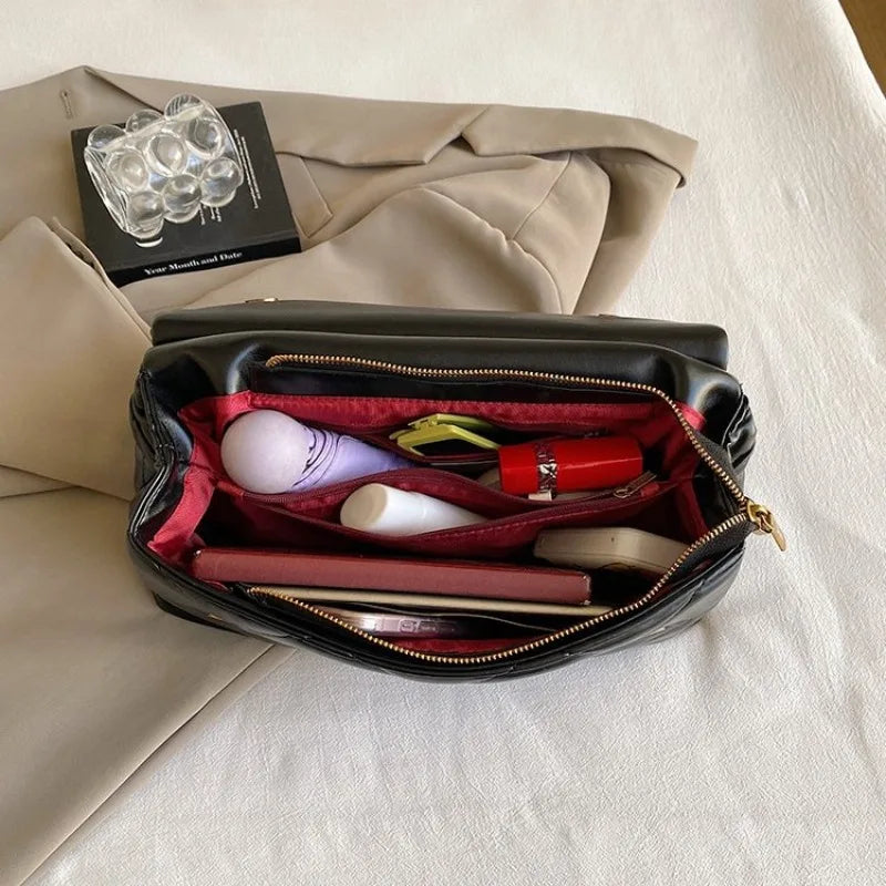 Square Vintage Leather Crossbody Bag Shoulder Tote Bag