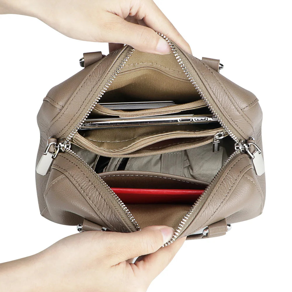 Trendy Luxury Design Retro Handbag For Women Genuine Leather Shoulder Crossbody