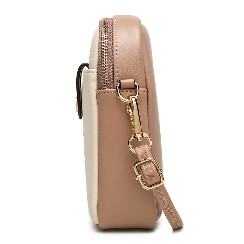 Mobile phone bag female soft PU leather small fresh high-grade fashion zipper large