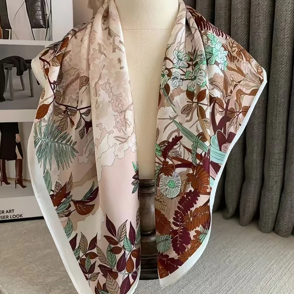Women's 100% Mulberry Silk Scarf Neckerchief Styles