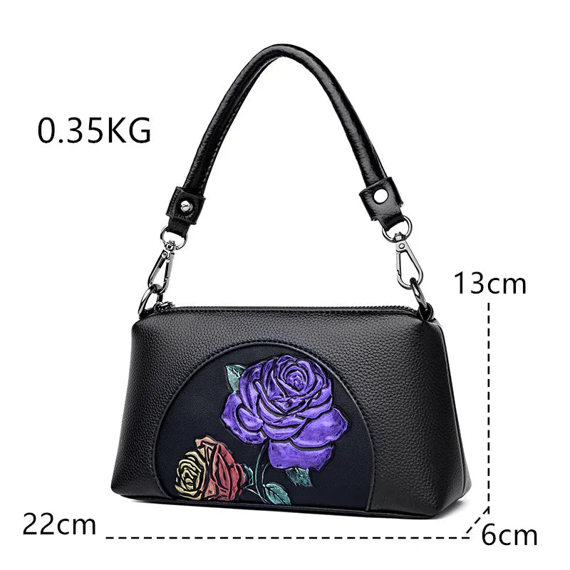 Women's Luxury Leather Top-Handle Bags Design Printing Shoulder Crossbody Bags
