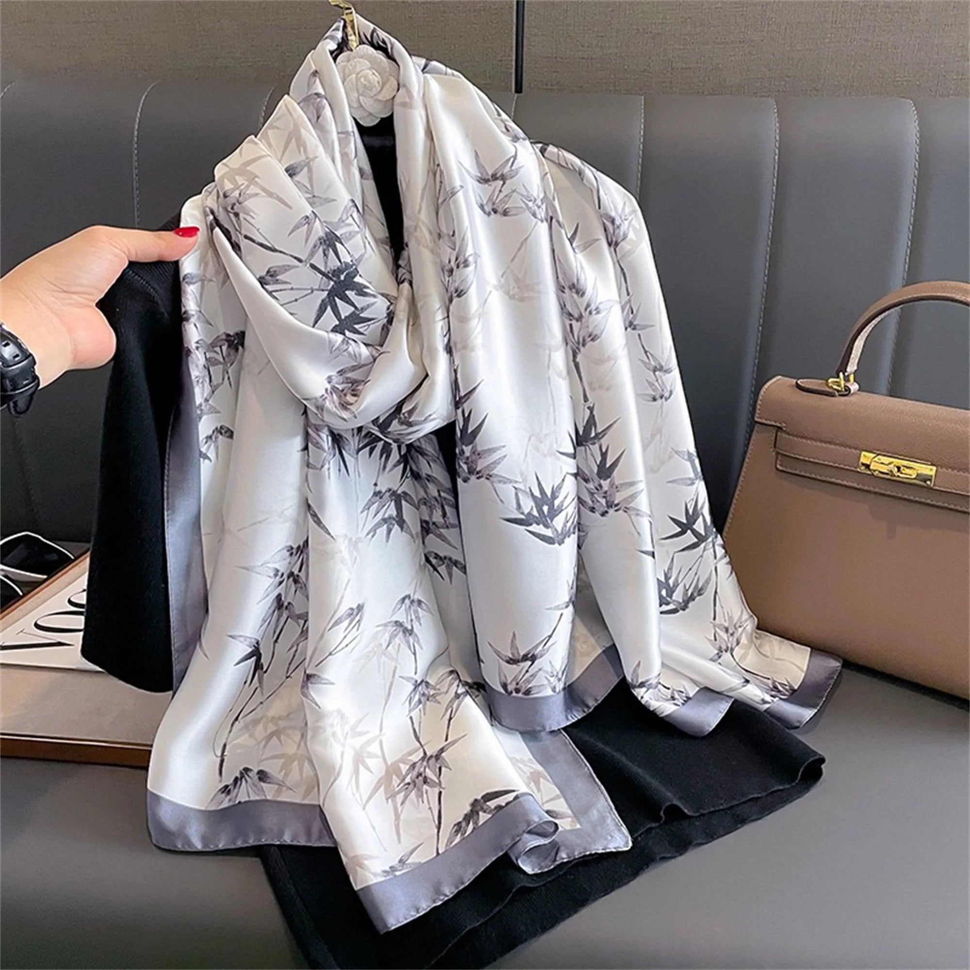 180*90cm Luxury Brand Women Scarf Summer Silk Shawl Lady Wrap Soft Design
