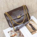 Luxury small square shoulder bag women fashion genuine cowhide leather satchel