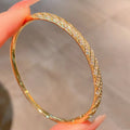 18k Gold plated brass jewelry bangle luxury court style trendy fashion bangle bracelet