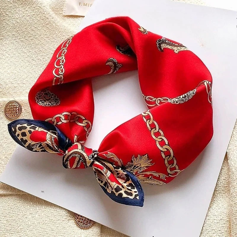100% Real Silk Scarf Geometric Retro Fashion Scarves