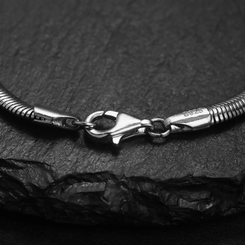 925 sterling silver Snake Chain Bracelet Classic Charm Bracelet