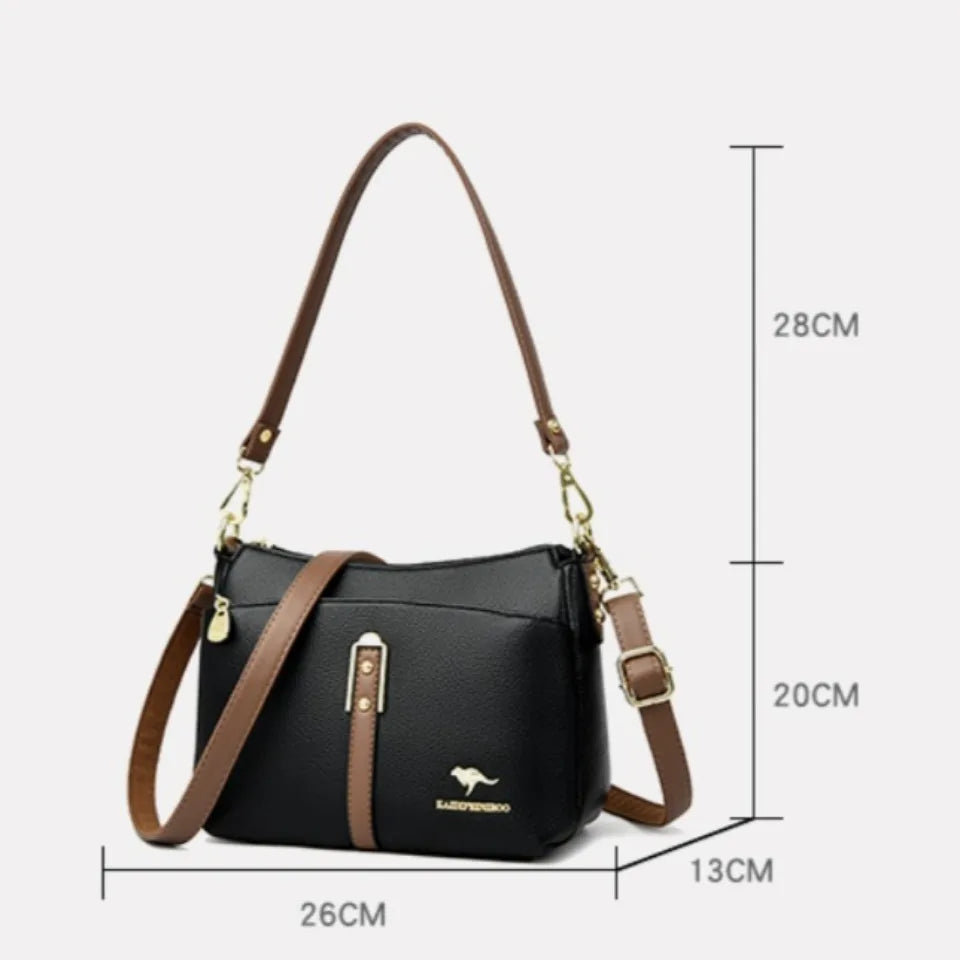 Brand Design Three Layers Fashion Shoulder Messenger Bag Luxury Soft Leather Sac