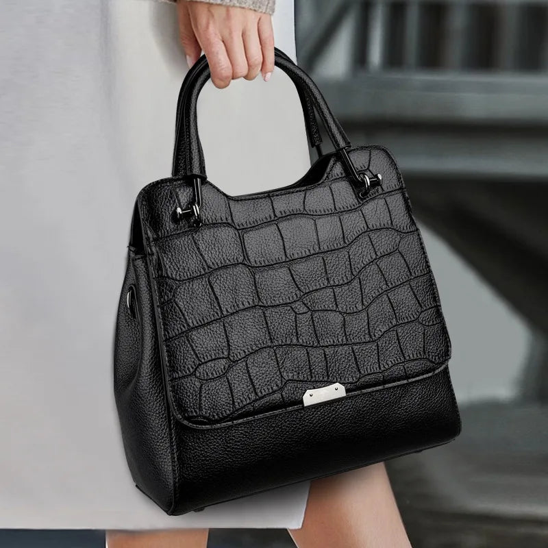 Stone Grain Women Shoulder Bags Design Handbags Elegant Lady Fashion Crossbody