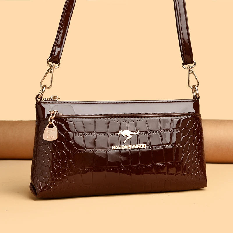 Luxury Oil Wax Leather Crossbody Bag Small Phone Purse Fashion Shoulder Handbag