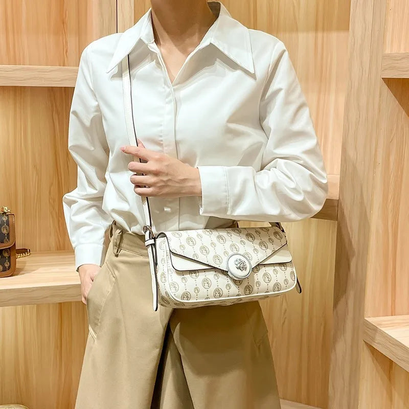 Brand women's shoulder bag high-end texture niche design