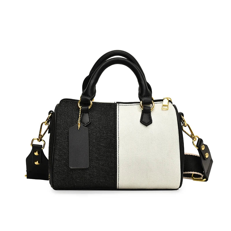 Patchwork Colorblock Mini Handbags Denim Shoulder Cross Body Bags Casual
