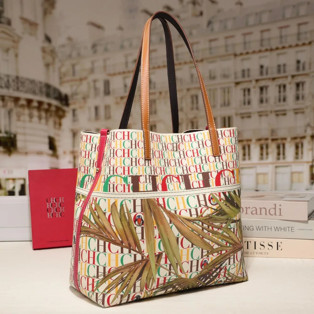 Women Bucket Bag Classic Letter Style Color Print Shoulder Bag