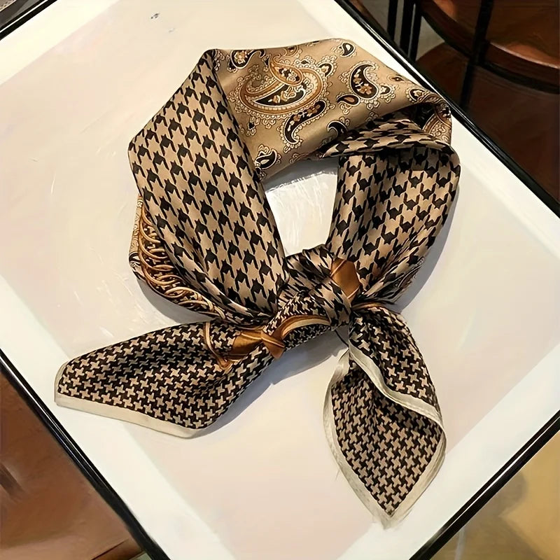 Imitation Silk Printed Square Scarf Fashion Accessories
